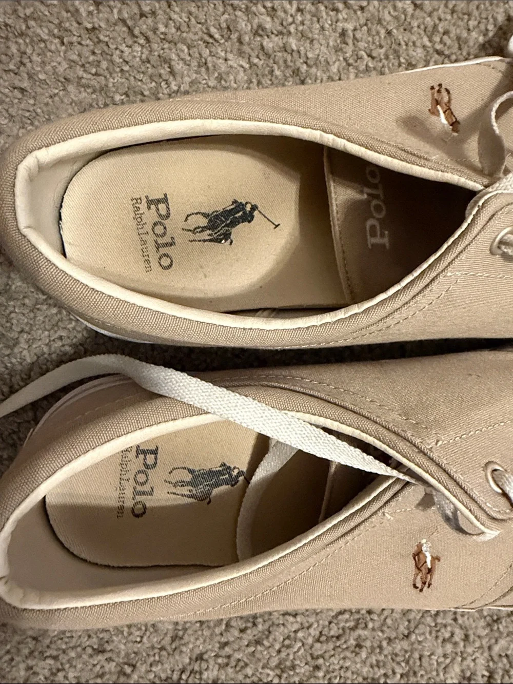 Polo by Ralph Lauren Tan Canvas Low-Top Sneakers